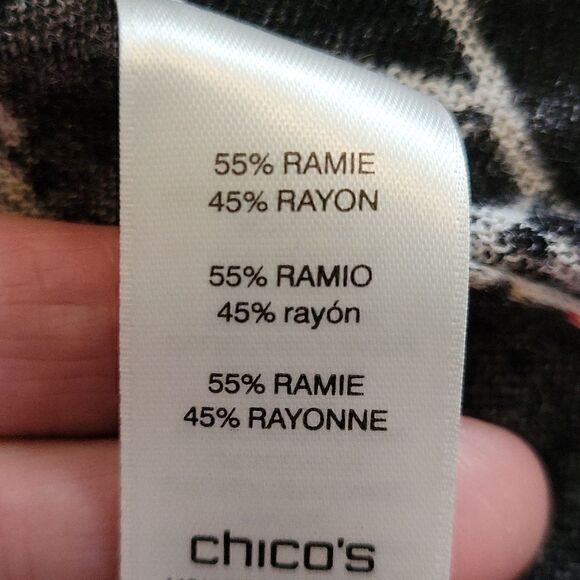 EC CHICO'S BUTTERFLY GARDEN OPEN CARDIGAN SZ S - Picture 4 of 5